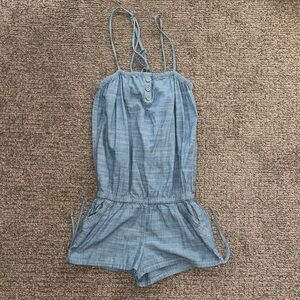 Hollister Light Blue Denim Romper